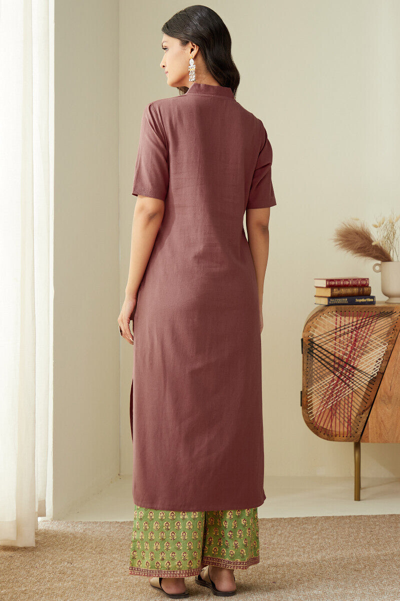 Roza Seher Brick Red Kurta