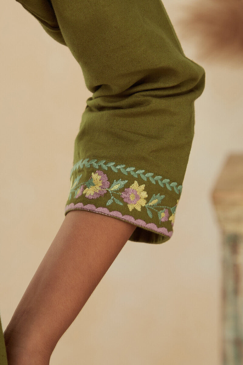 Roza Zoya Olive Green Kurta