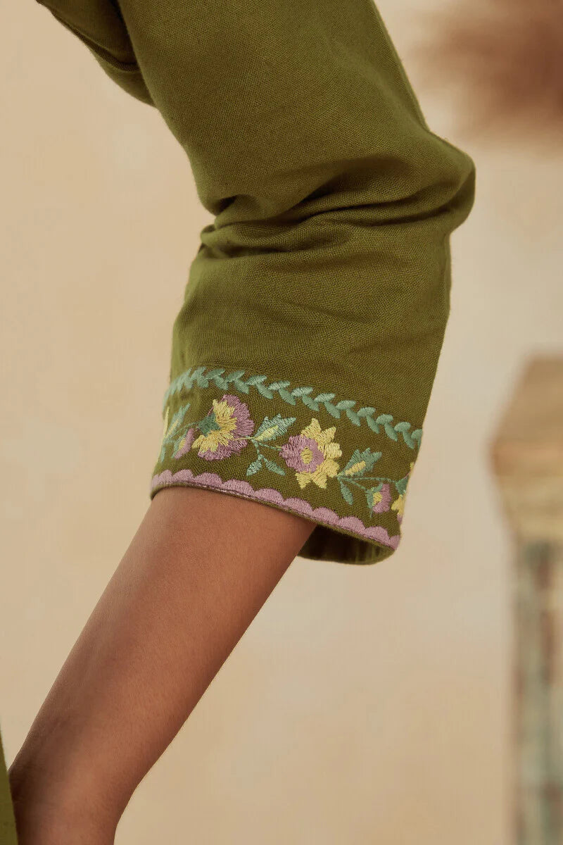 Roza Zoya Olive Green Kurta
