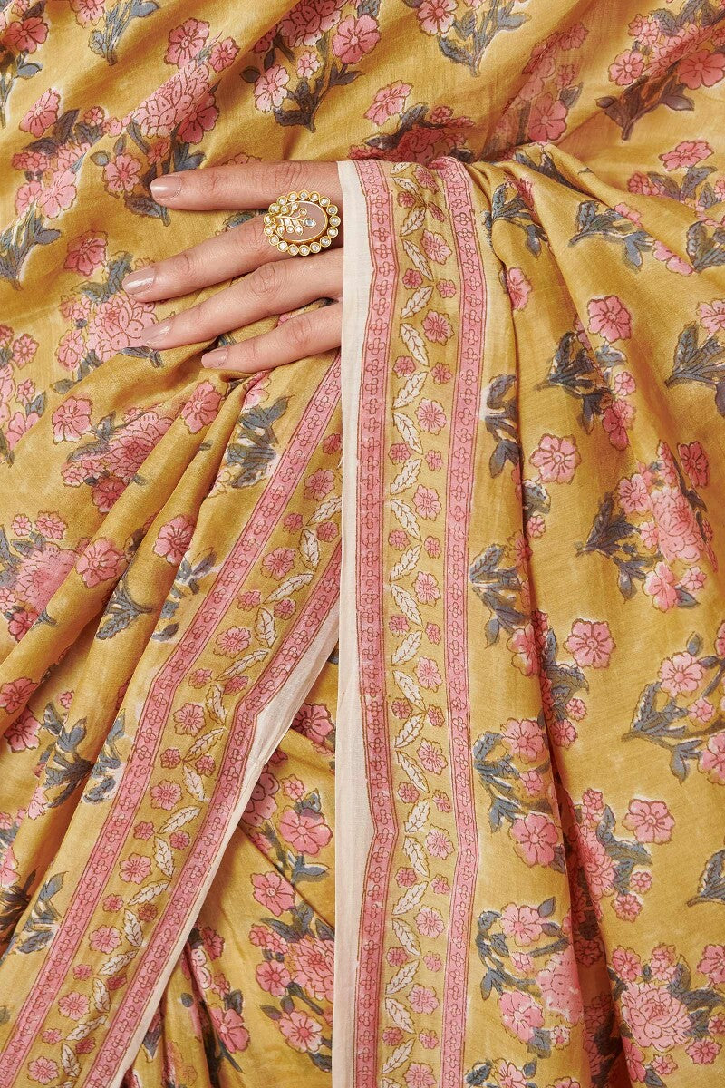 Shirin Kiara Sanganeri Cotton Silk Saree