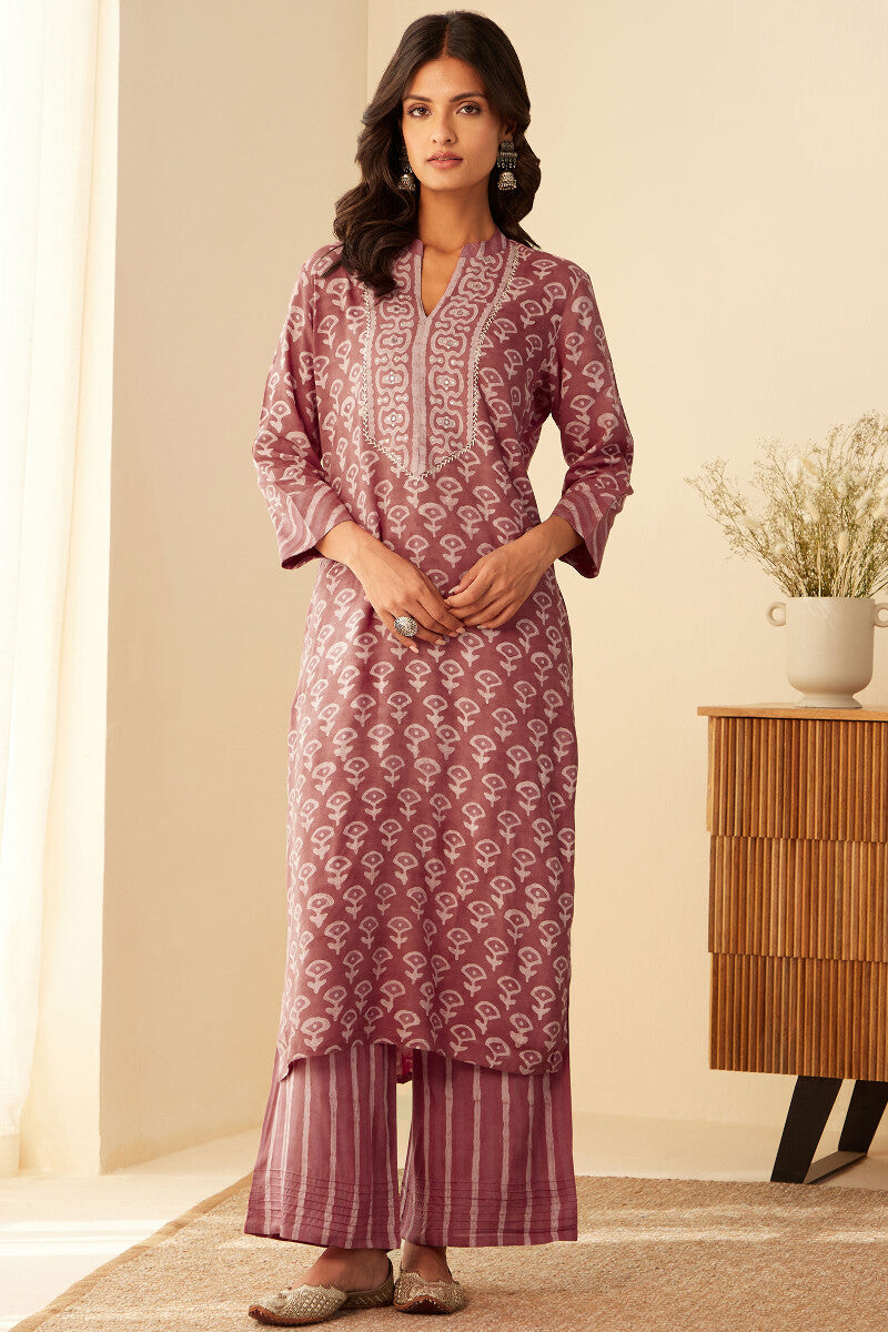 Sehra Zarah Pink Dabu Kurta