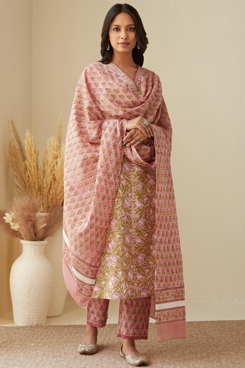 Gauhar Layla Pink Sanganeri Dupatta