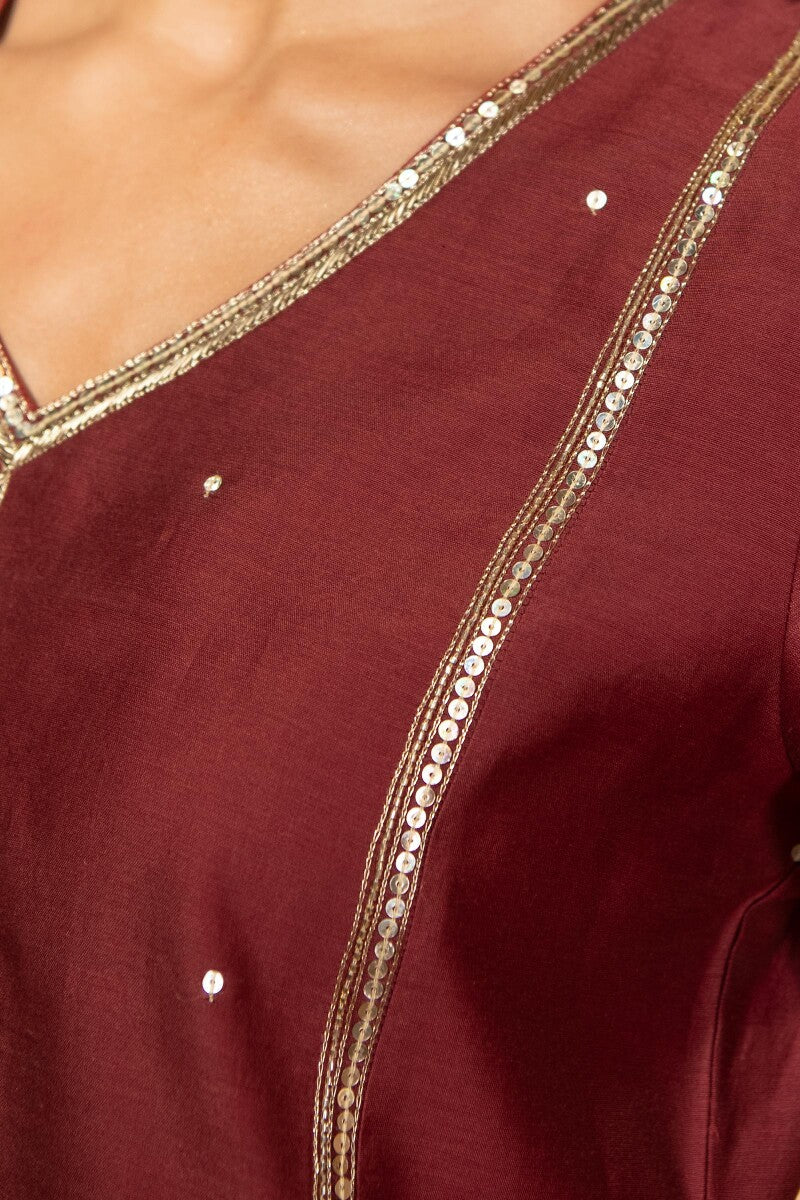 Shirin Chaand Red Chanderi Kurta