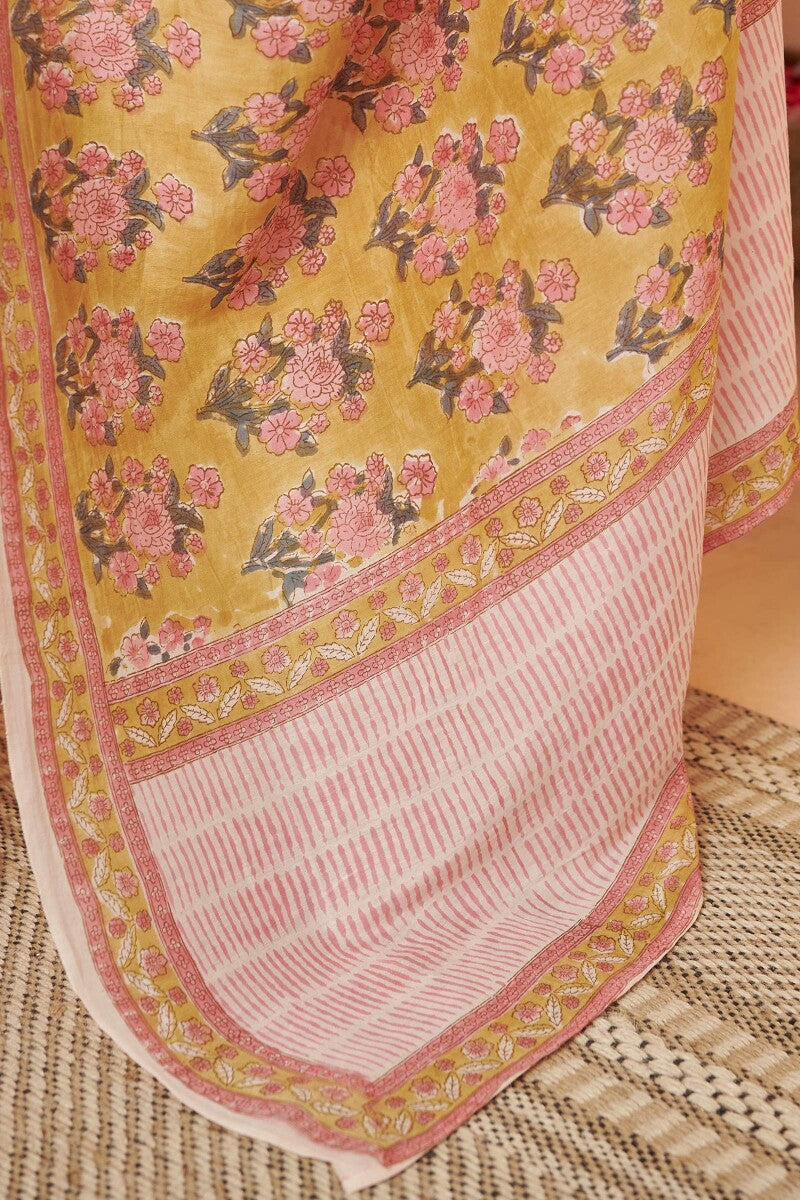 Shirin Kiara Sanganeri Cotton Silk Saree