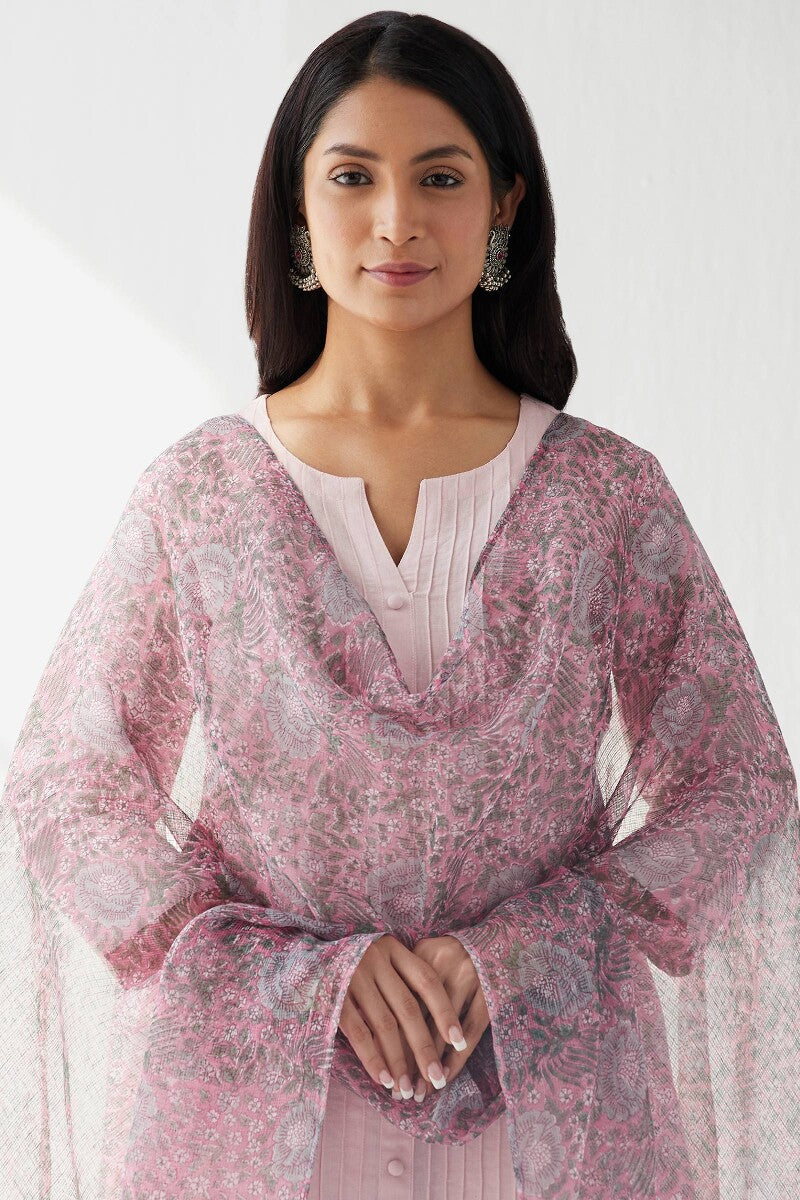 Naadirah Zoya Pink Sanganeri Kota Dupatta