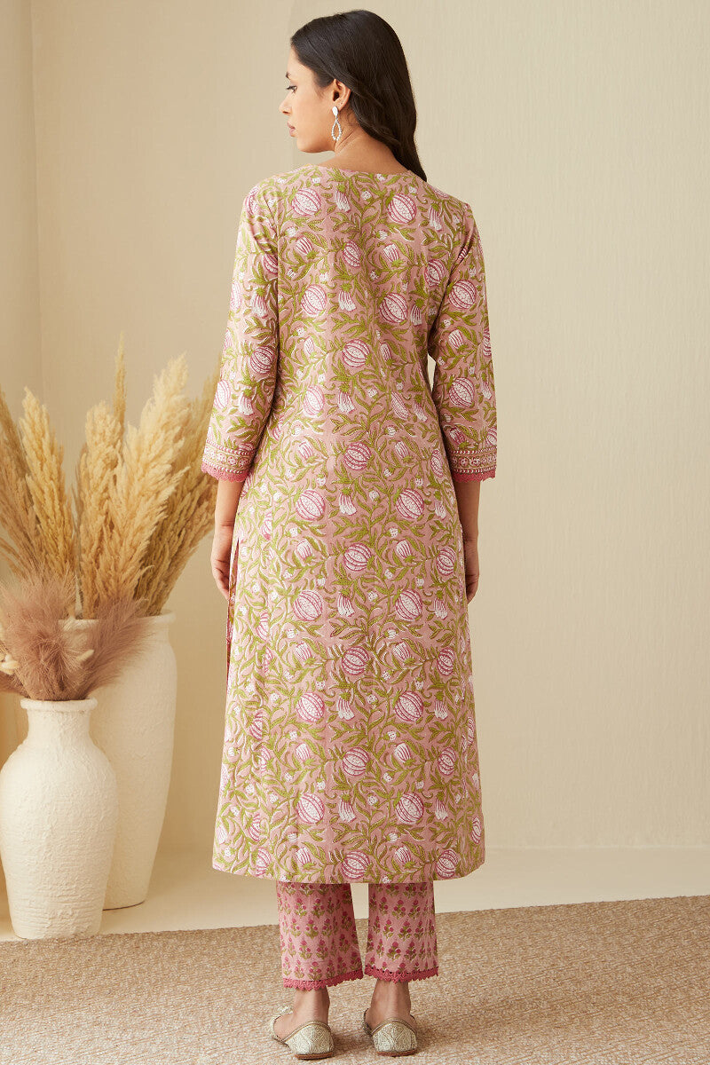 Gauhar Layla Pink Sanganeri Kurta