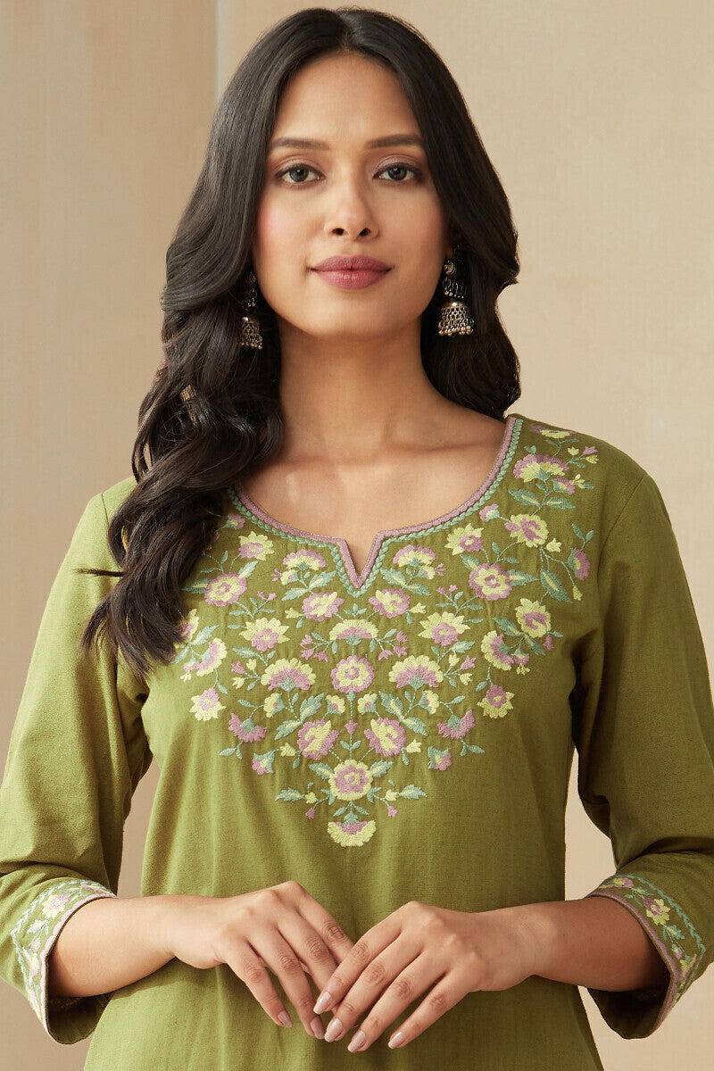 Roza Zoya Olive Green Kurta