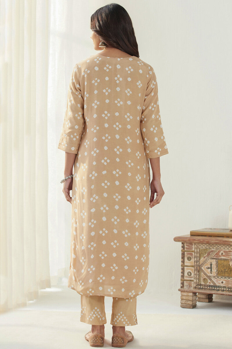 Gauhar Afroza Brown Bandhej Kurta