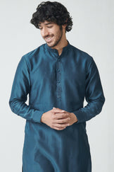 Shirin Arsh Royal Blue Chanderi Kurta