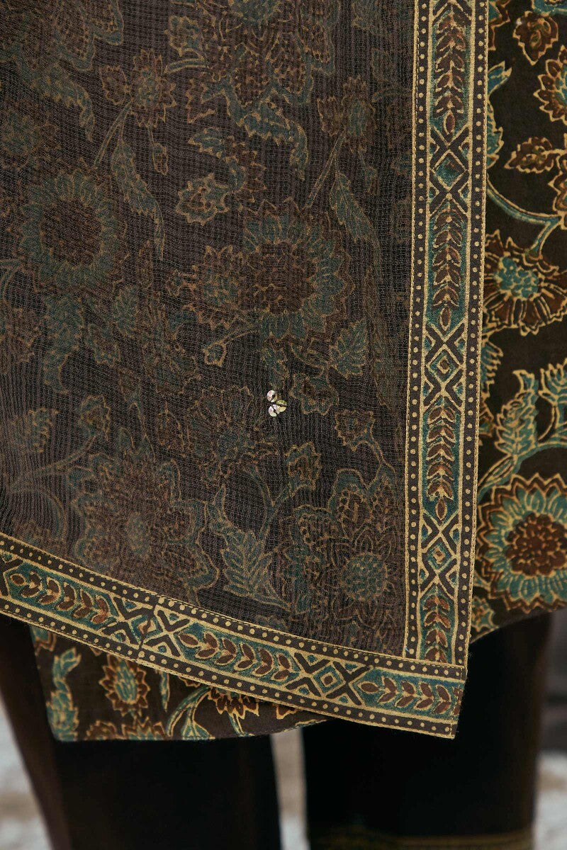 Sehra Samina Brown Kota Dupatta