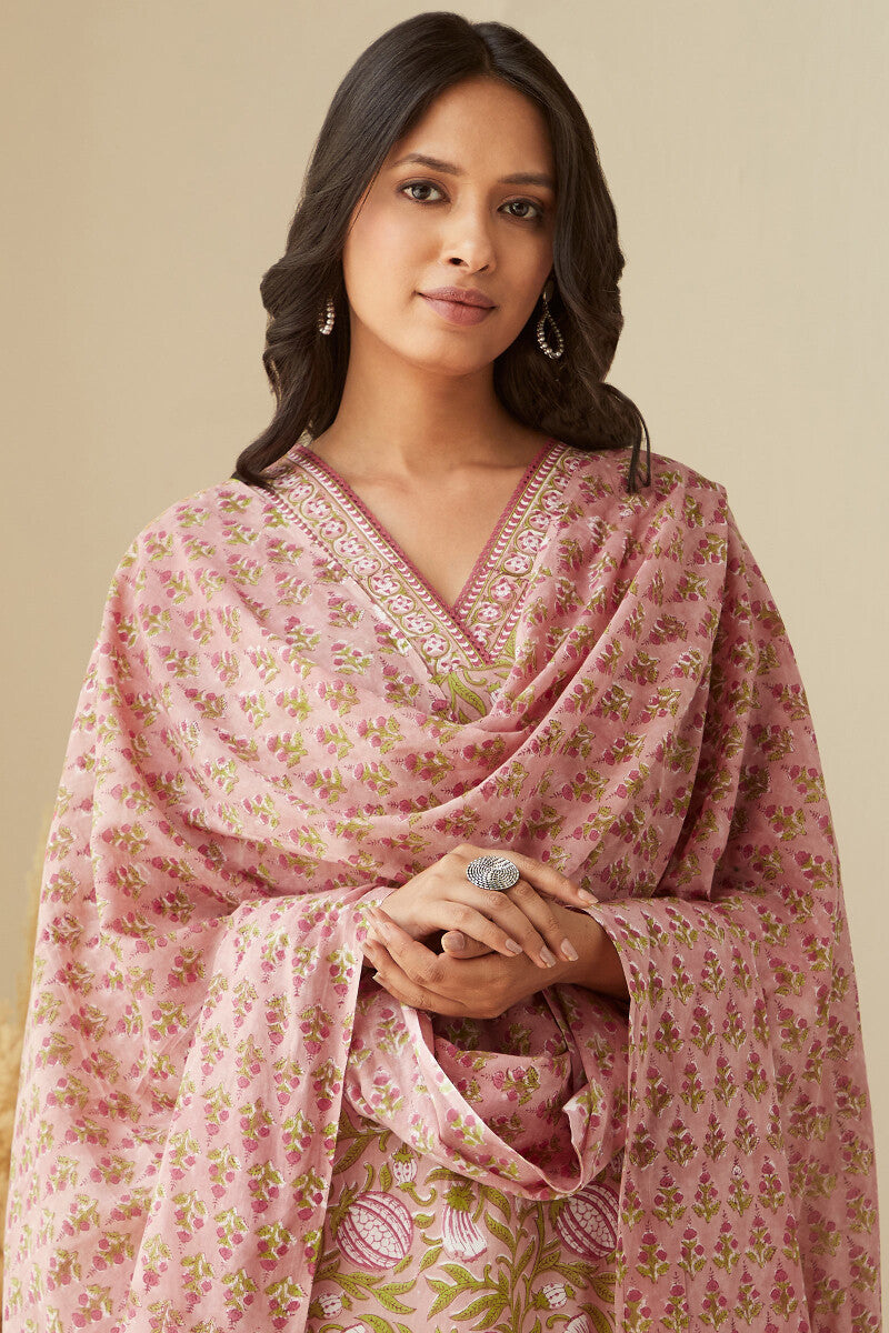 Gauhar Layla Pink Sanganeri Dupatta