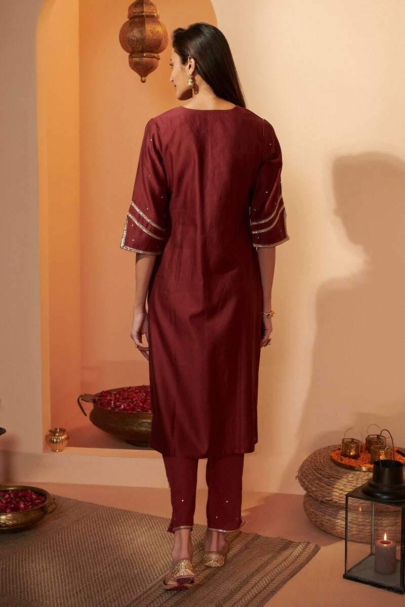 Shirin Chaand Red Chanderi Kurta