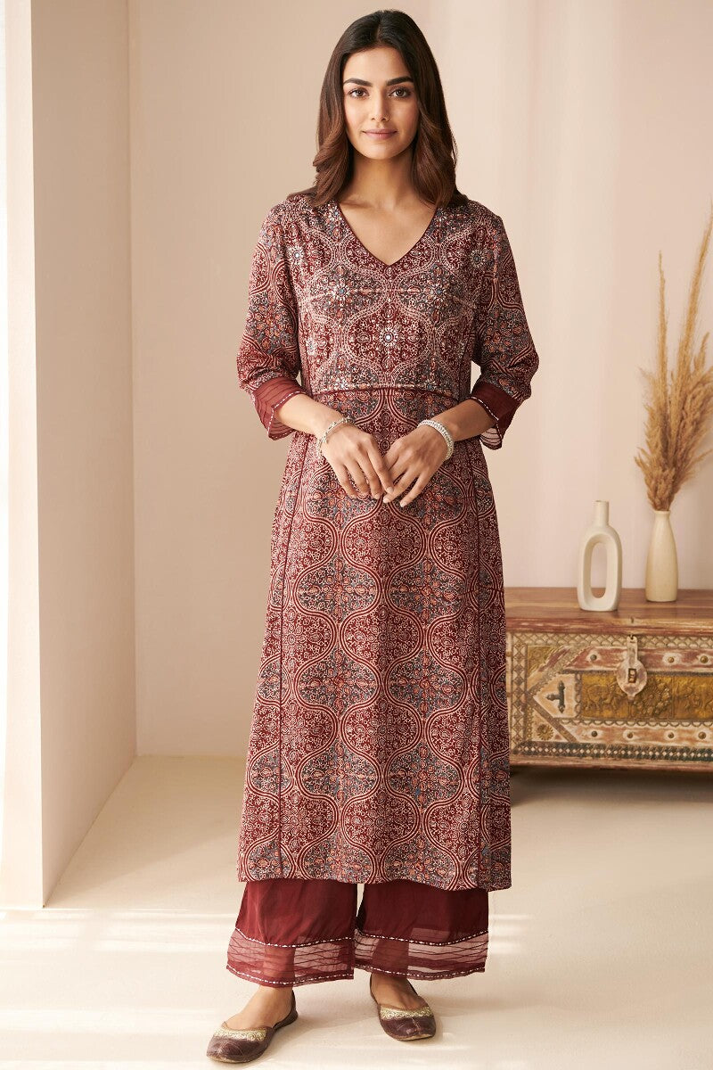 Zubeida Sareen Ajrak Modal Kurta