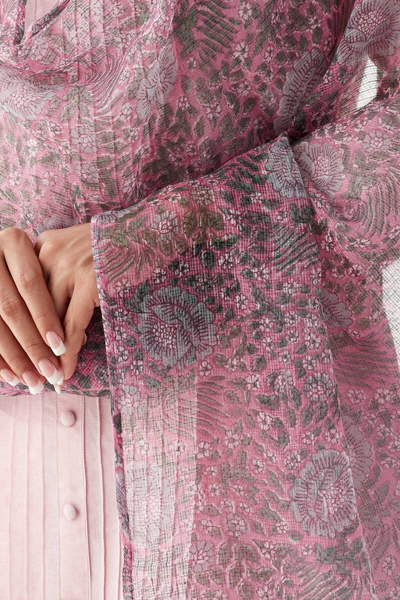 Naadirah Zoya Pink Sanganeri Kota Dupatta