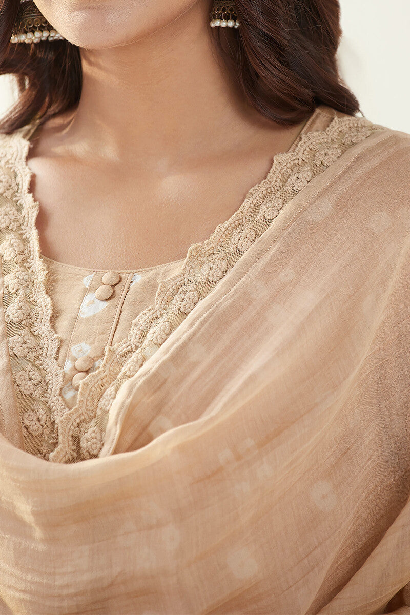 Gauhar Afroza Brown Cotton Silk Dupatta