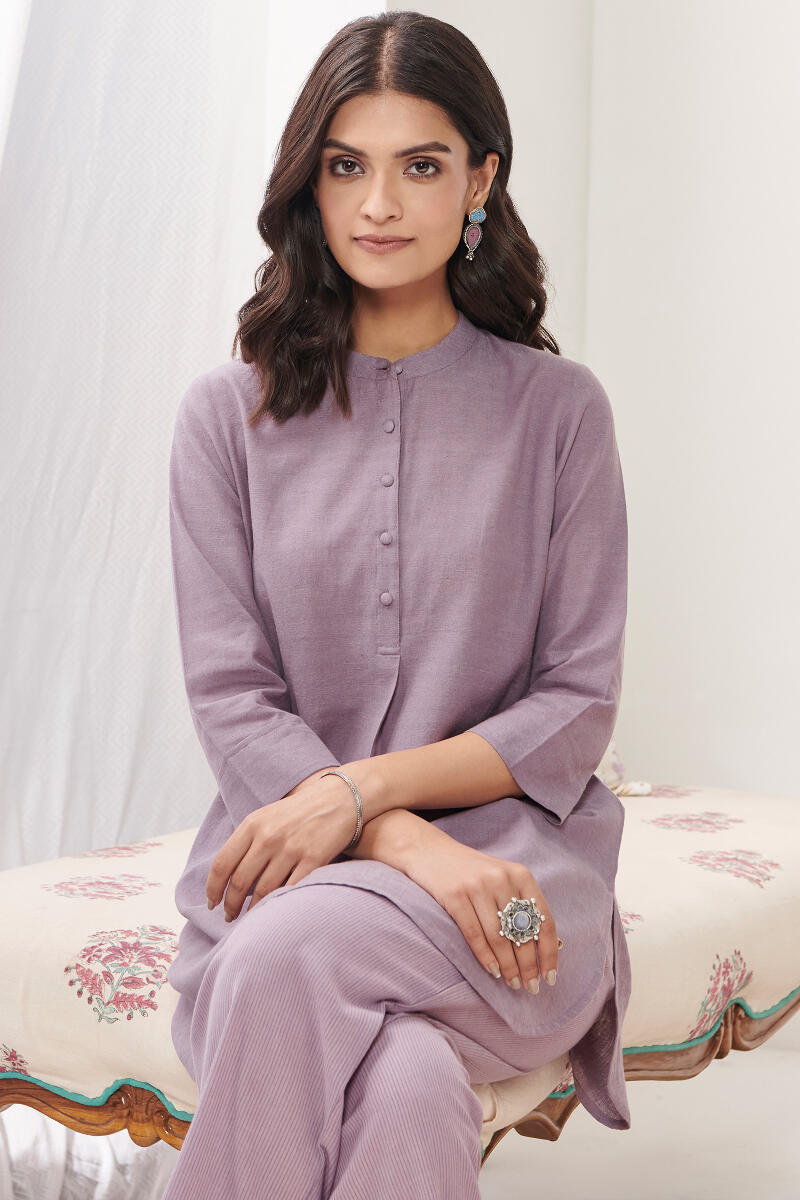 Roza Jannat Purple Handloom Loungewear Set