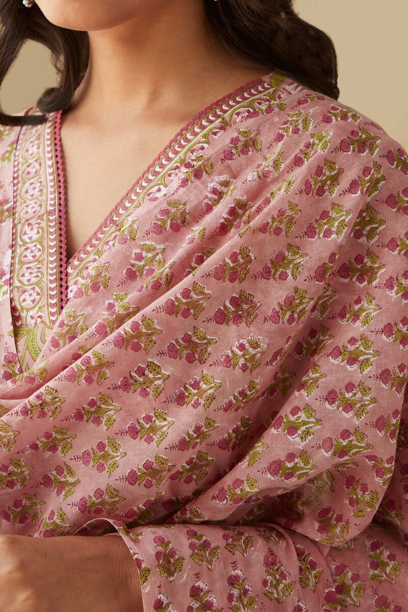 Gauhar Layla Pink Sanganeri Dupatta