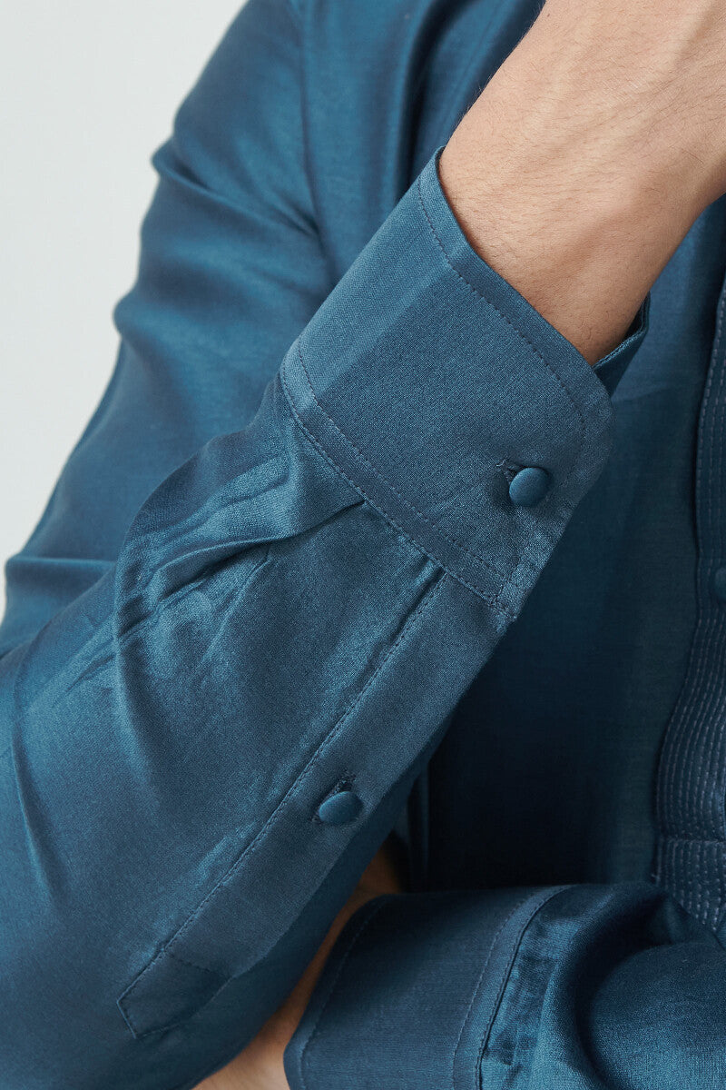 Shirin Arsh Royal Blue Chanderi Kurta