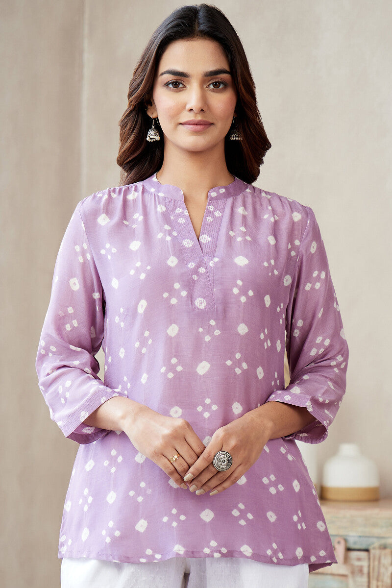 Roza Jannat Purple Bandhani Top