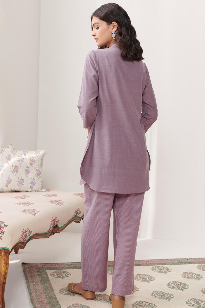 Roza Jannat Purple Handloom Loungewear Set