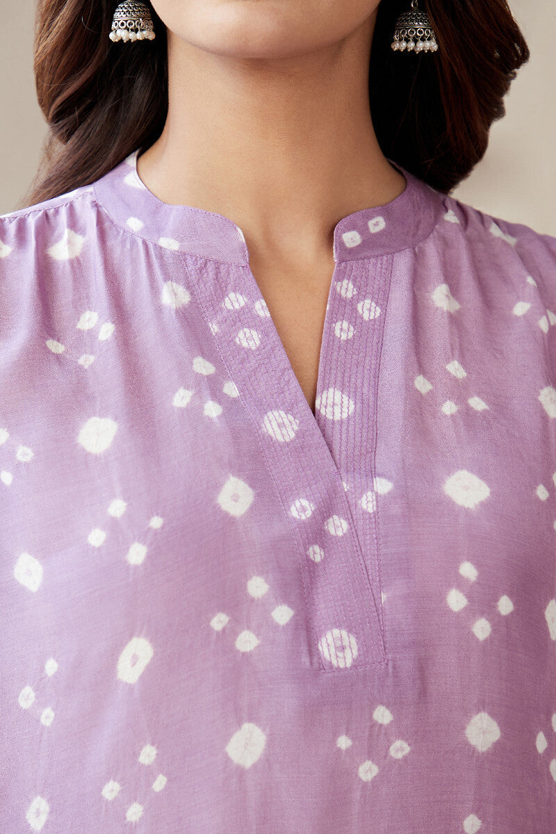 Roza Jannat Purple Bandhani Top