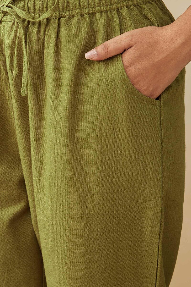 Roza Zoya Olive Green Narrow Pants