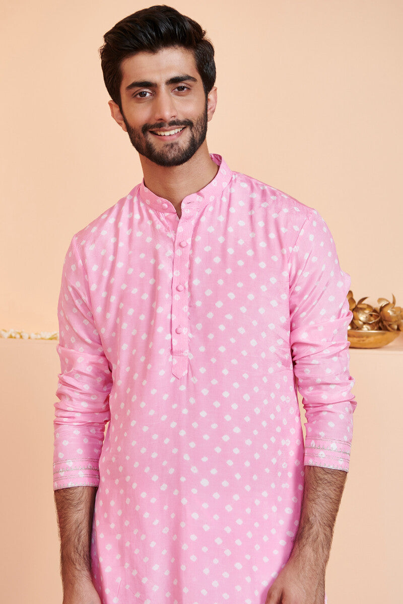 Shirin Zuhaid Pink Bandhej Kurta