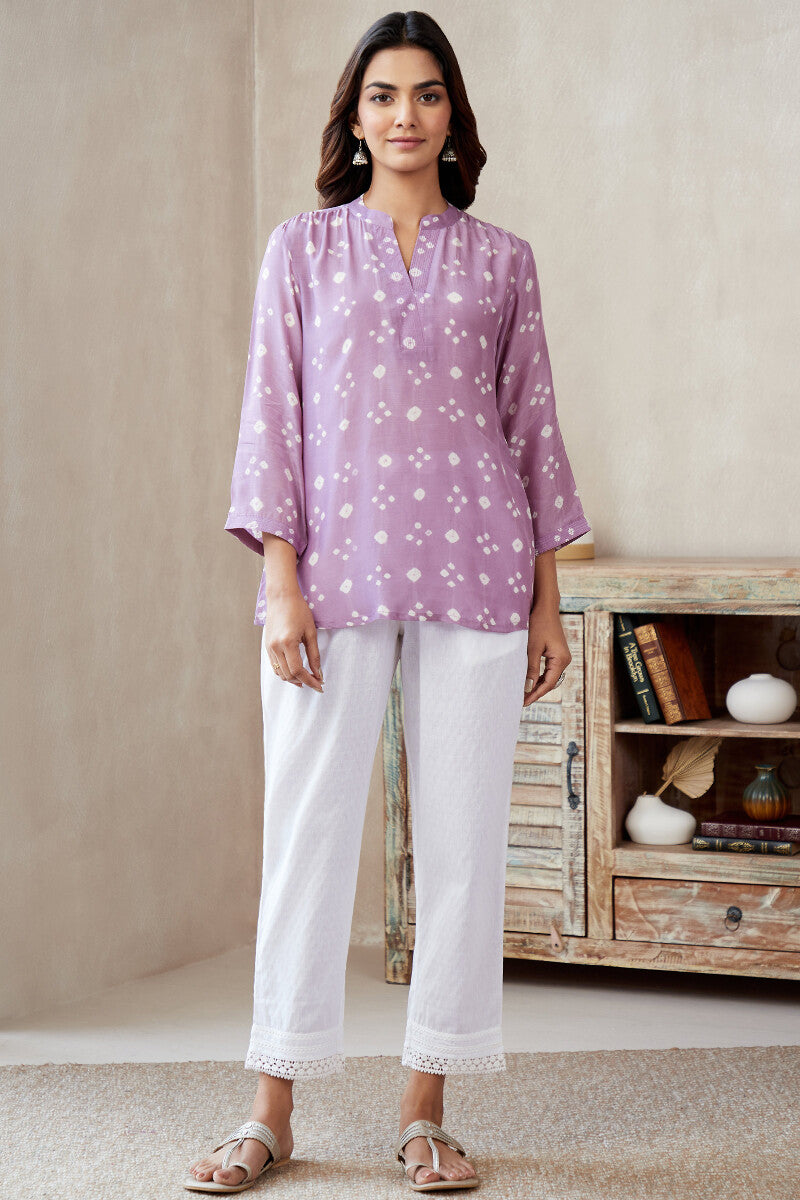 Roza Jannat Purple Bandhani Top