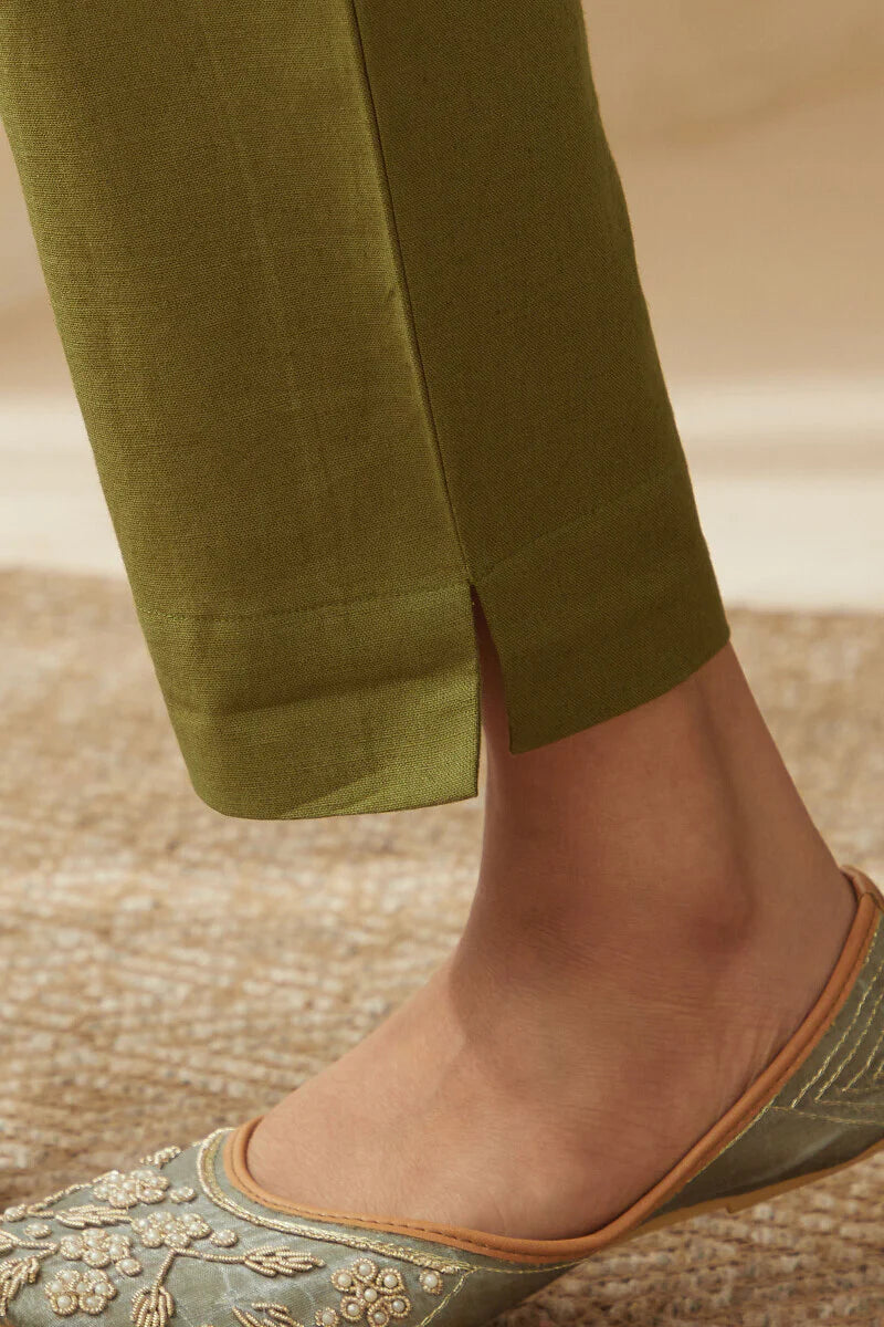 Roza Zoya Olive Green Narrow Pants