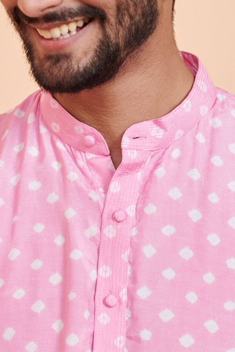 Shirin Zuhaid Pink Bandhej Kurta