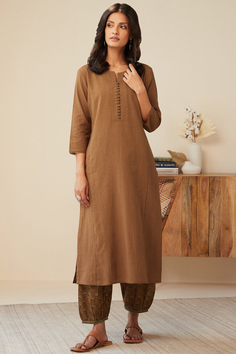 Roza Seher Brown Kurta