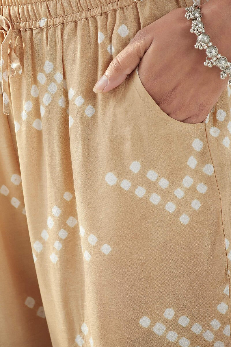 Gauhar Afroza Brown Bandhej Narrow Pants