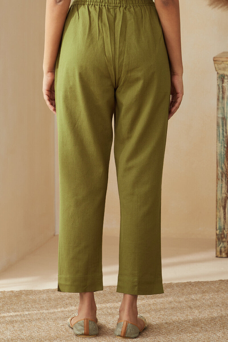 Roza Zoya Olive Green Narrow Pants