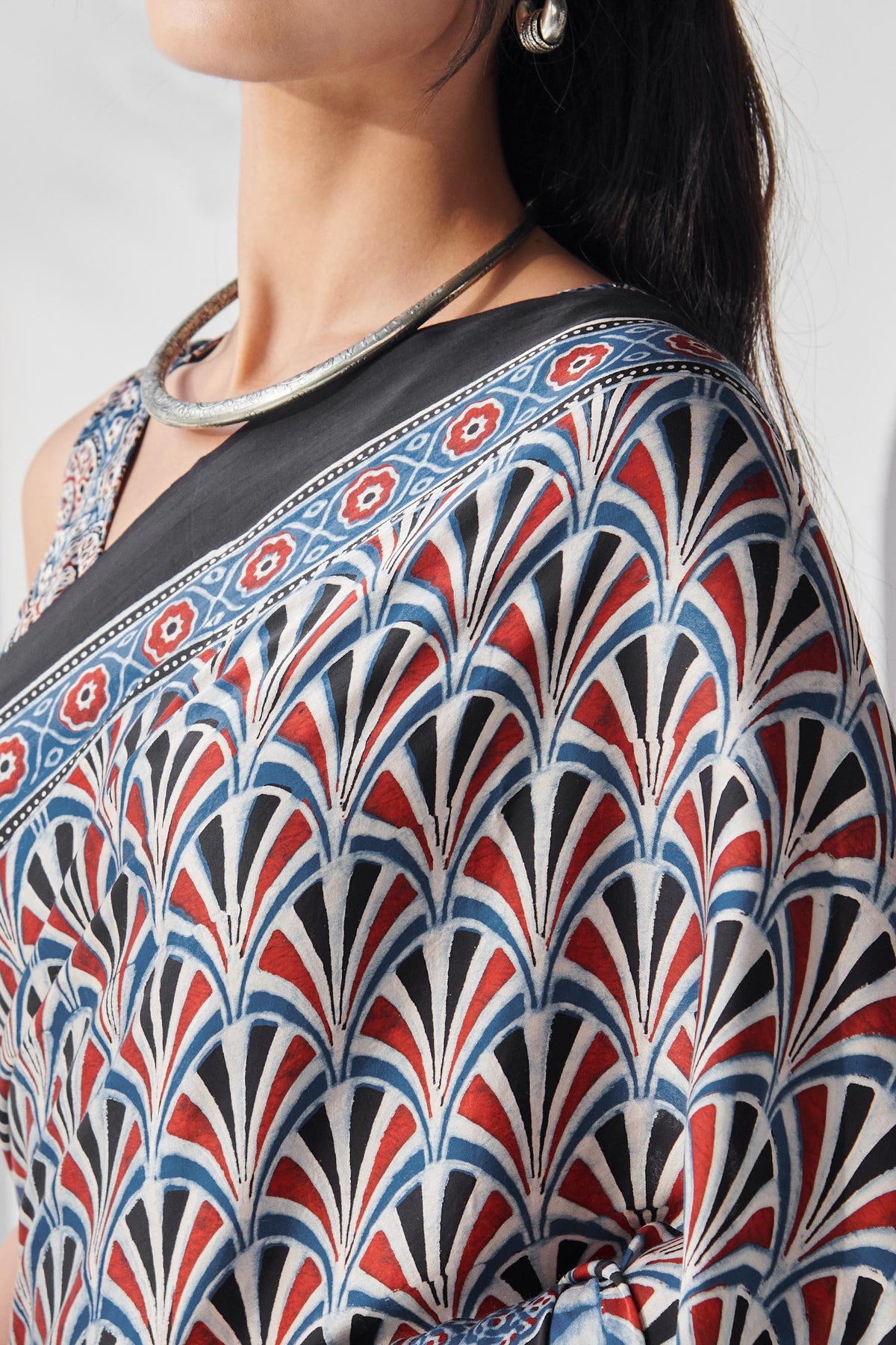 Sehra Jasmine Ajrak Saree