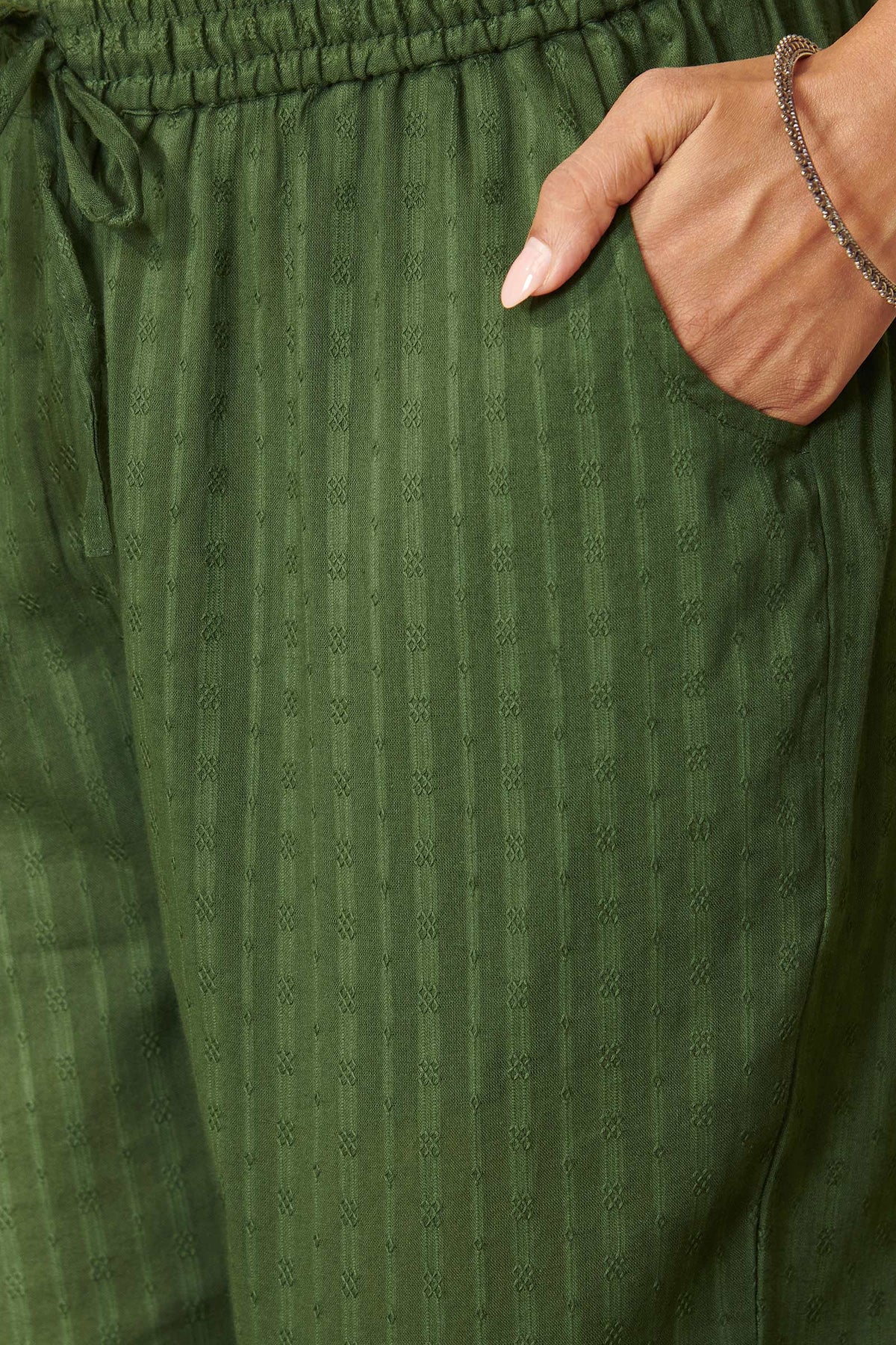 Roza Zunaira Forest Green Narrow Pants