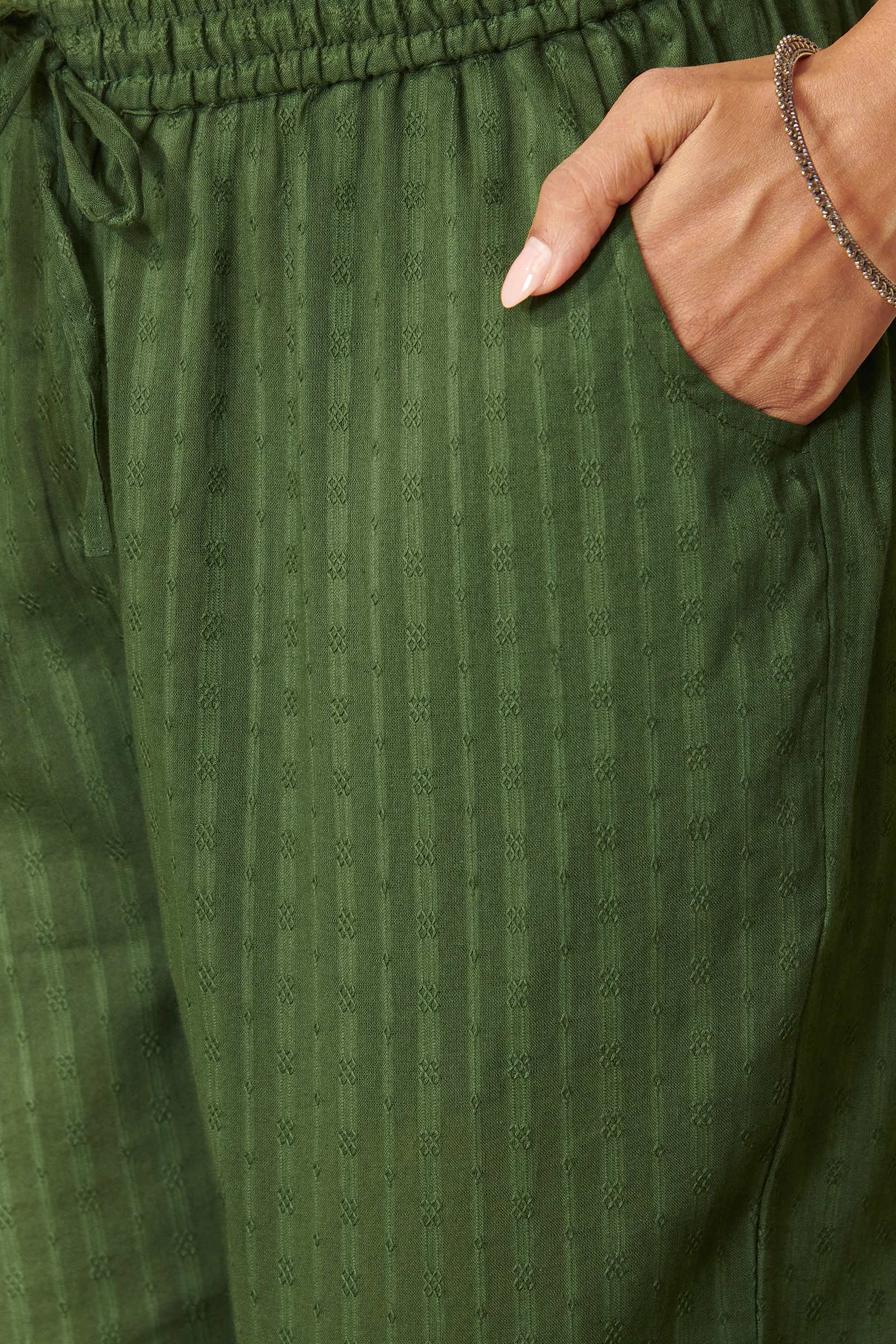 Roza Zunaira Forest Green Narrow Pants