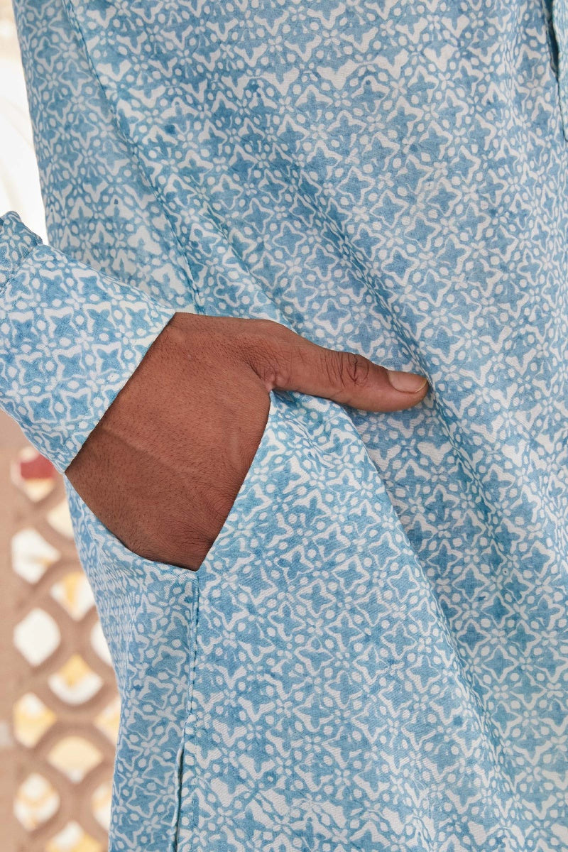 Ruzain Chanderi Block Printed Kurta