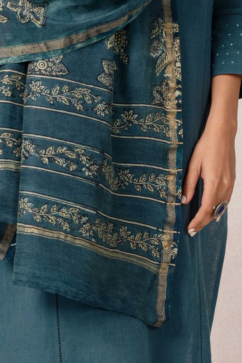 Nasrine Mahin Ajrak Chanderi Dupatta
