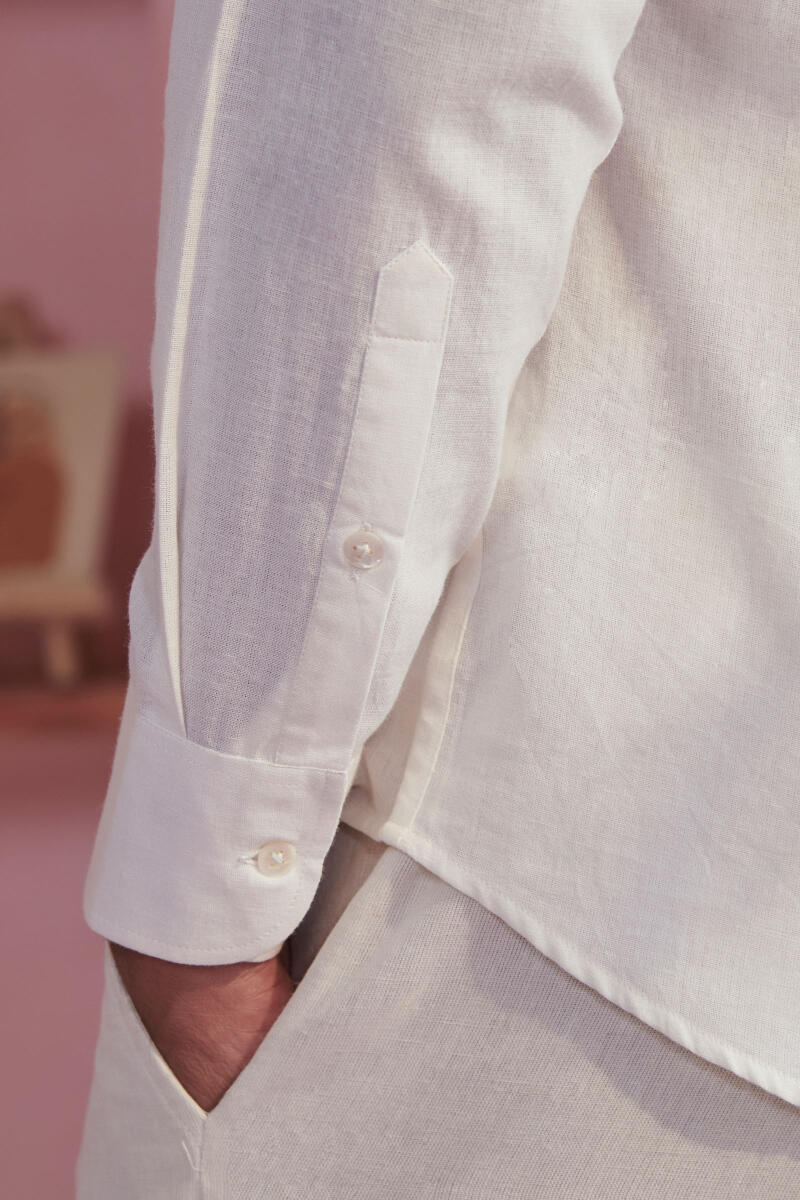 Zaid White Handloom Shirt