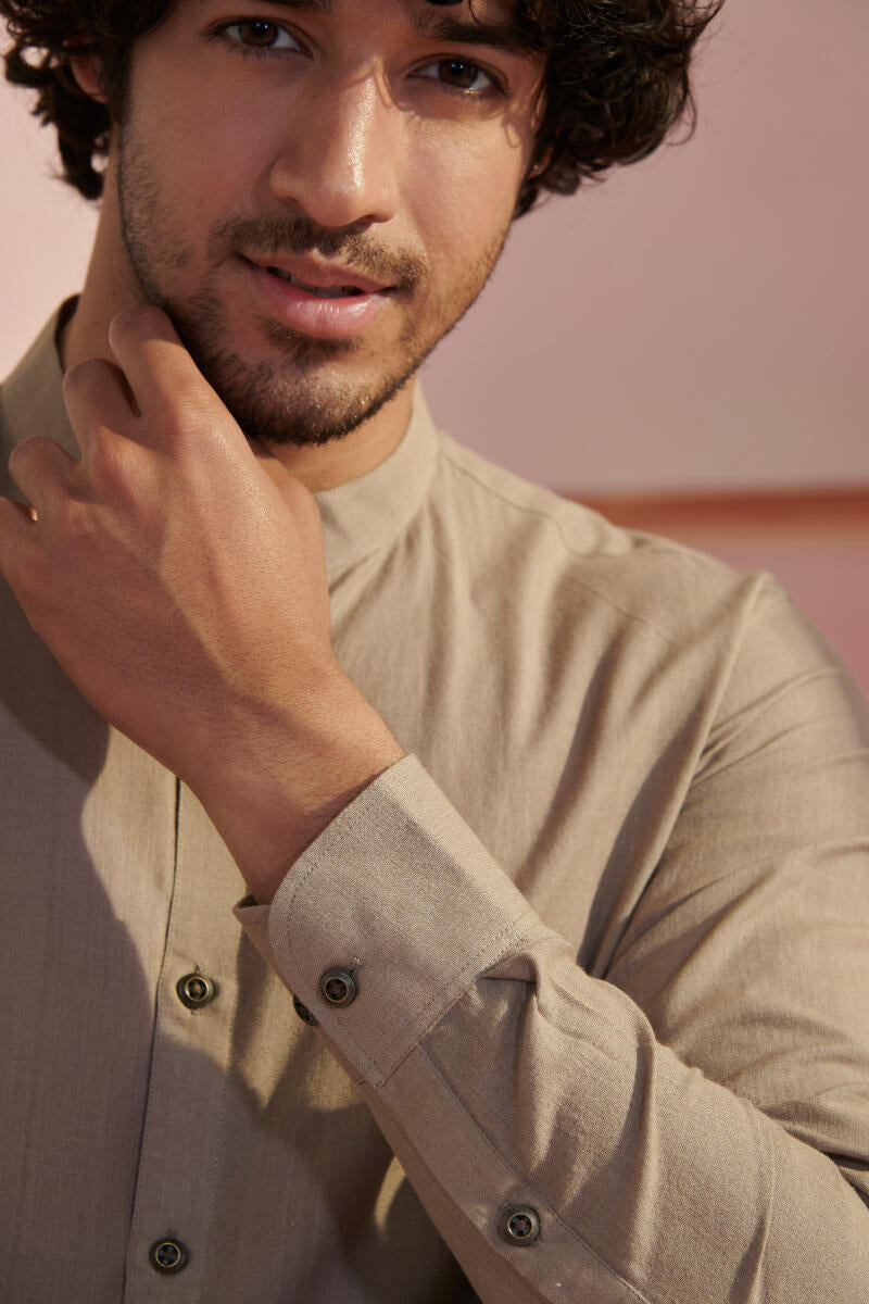 Zaid Grey Handloom Shirt