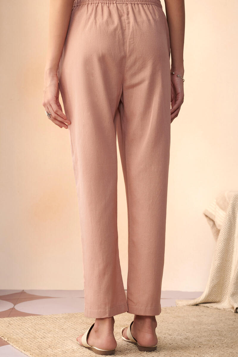 Roza Maya Pink Cotton Flax Pants