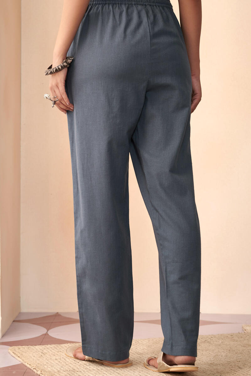 Roza Maya Blue Cotton Flax Pants