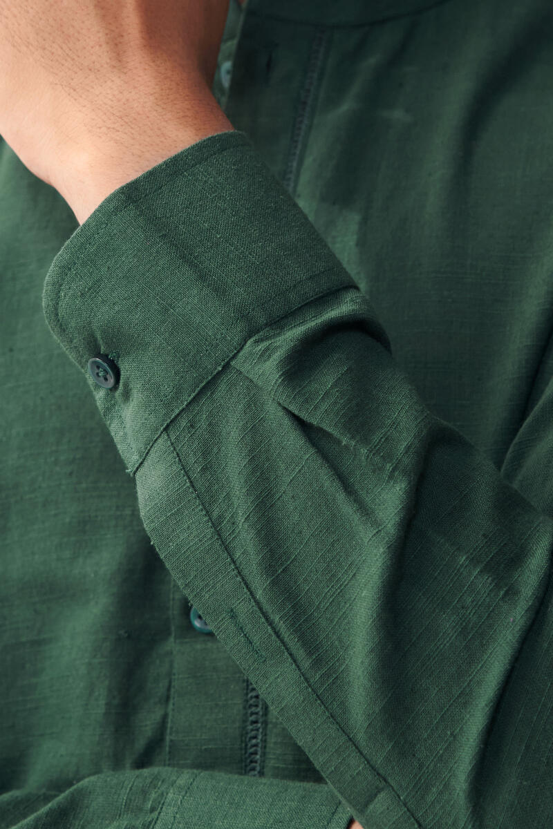 Zaid Forest Green Handloom Kurta