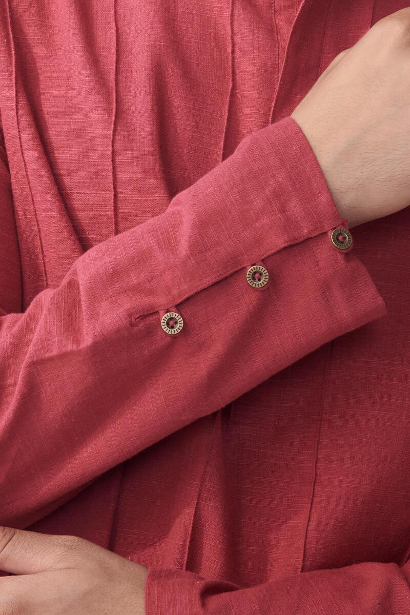 Zaid Red Handloom Kurta