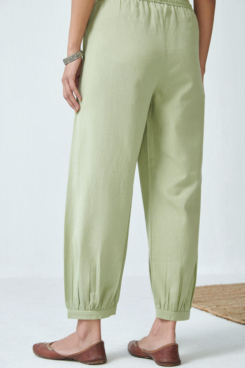 Roza Light Green Flex Cotton Izhaar Pants