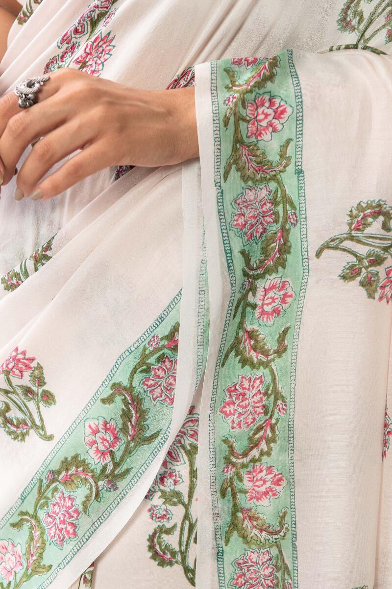Nasrine Aiza Chanderi Sanganeri Saree