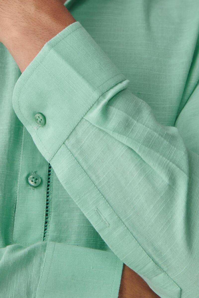 Zaid Sea Green Handloom Kurta