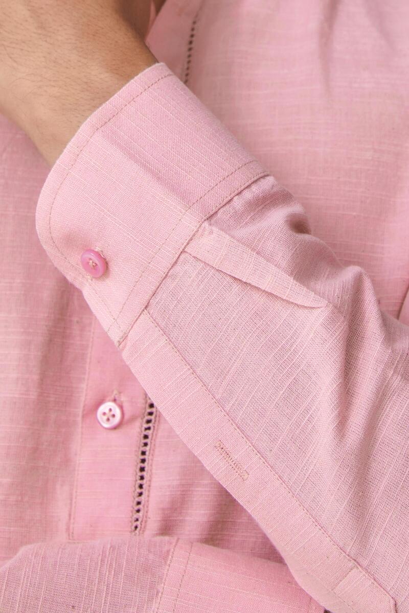 Zaid Pink Handloom Kurta