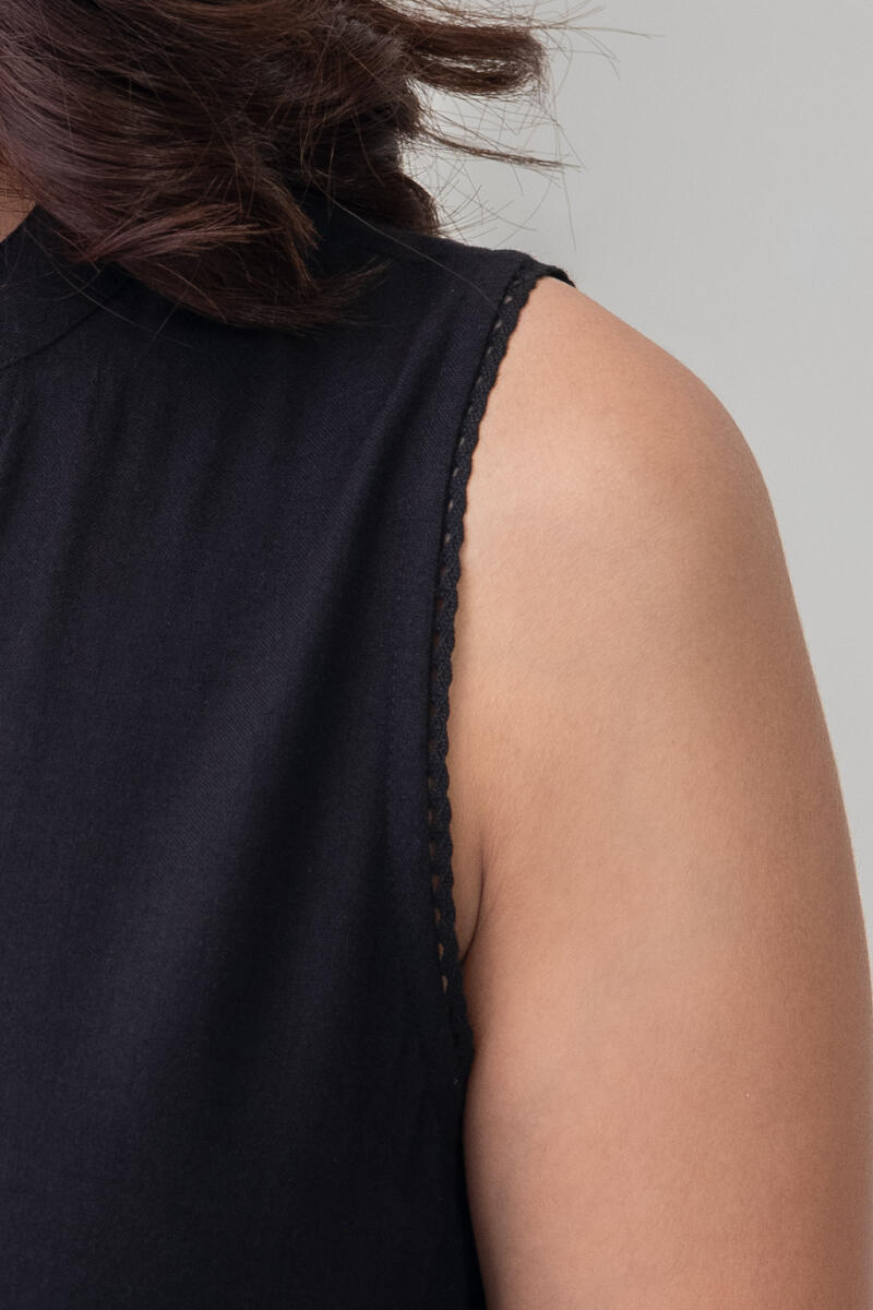 Roza Black Handloom Dress