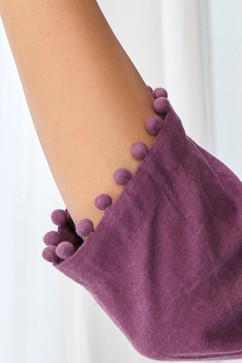 Kashida Purple Handloom Top